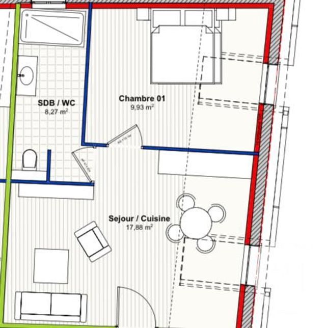 Appartement F2 à vendre - 2 pièces - 34.4 m2 - CHALONS EN CHAMPAGNE - 51 - CHAMPAGNE-ARDENNE - Century 21 Martinot Immobilier